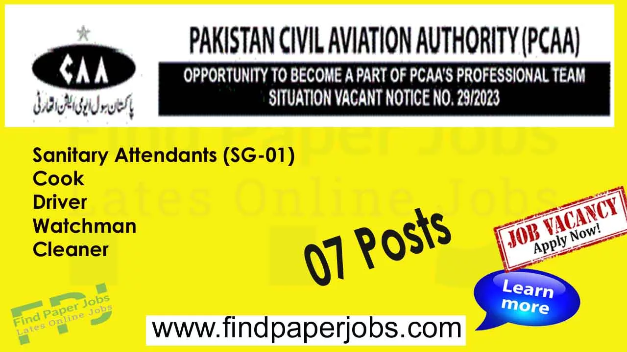 Jobs In PCAA 2023 | Pakistan Civil Aviation Authority