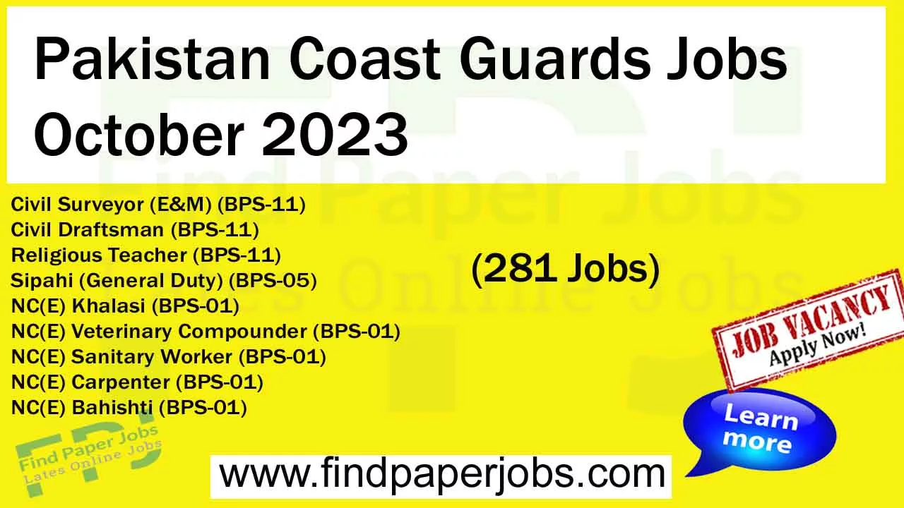 Pakistan Coast Guards Jobs October 2023