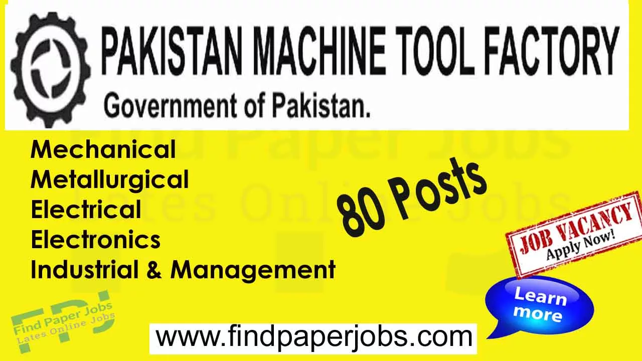 Pakistan Machine Tool Factory Jobs 2023