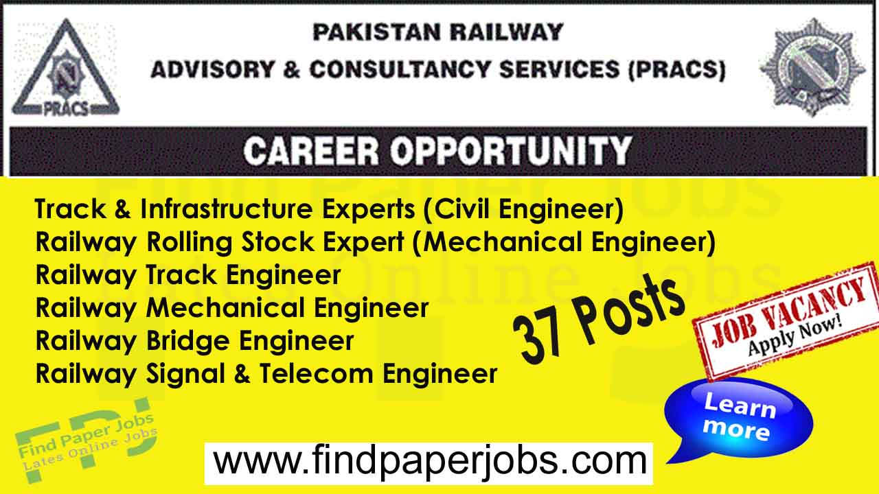 Pakistan Railway Advisory And Consultancy Services Jobs 2023