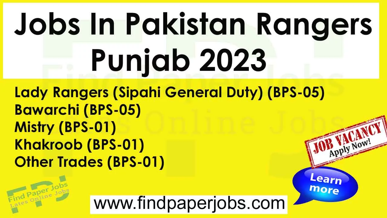 Pakistan Rangers Punjab Jobs 2023