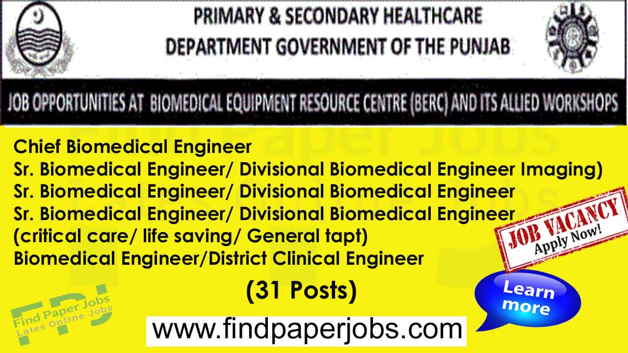 Primary And Secondary Healthcare Department Punjab Jobs 2023
