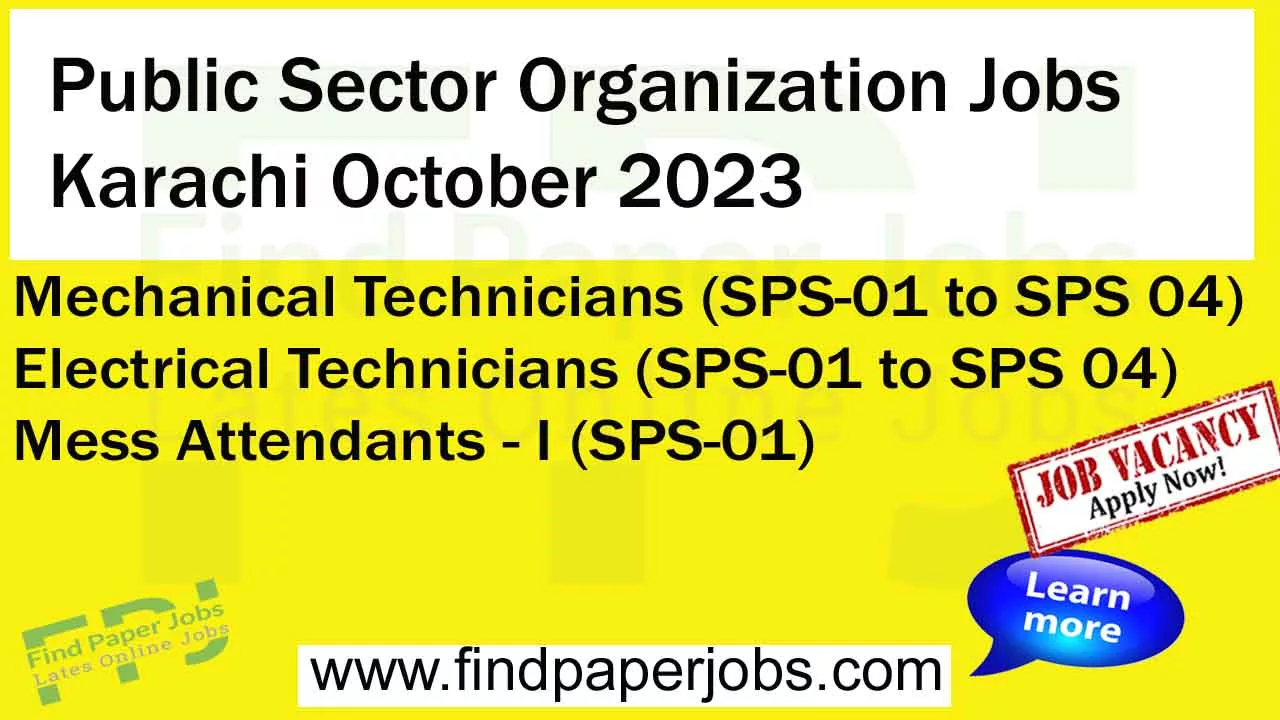 Public Sector Organization Jobs in Karachi October 2023