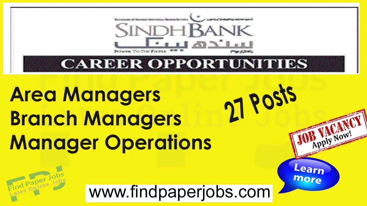 Sindh Bank Jobs October 2023