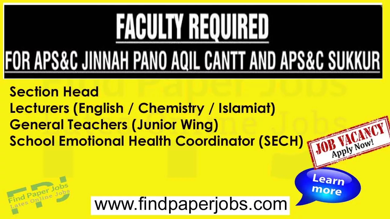 Army Public School And College Jinnah Jobs 2023