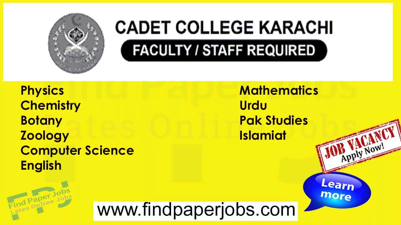 Jobs In Cadet College Karachi 2023