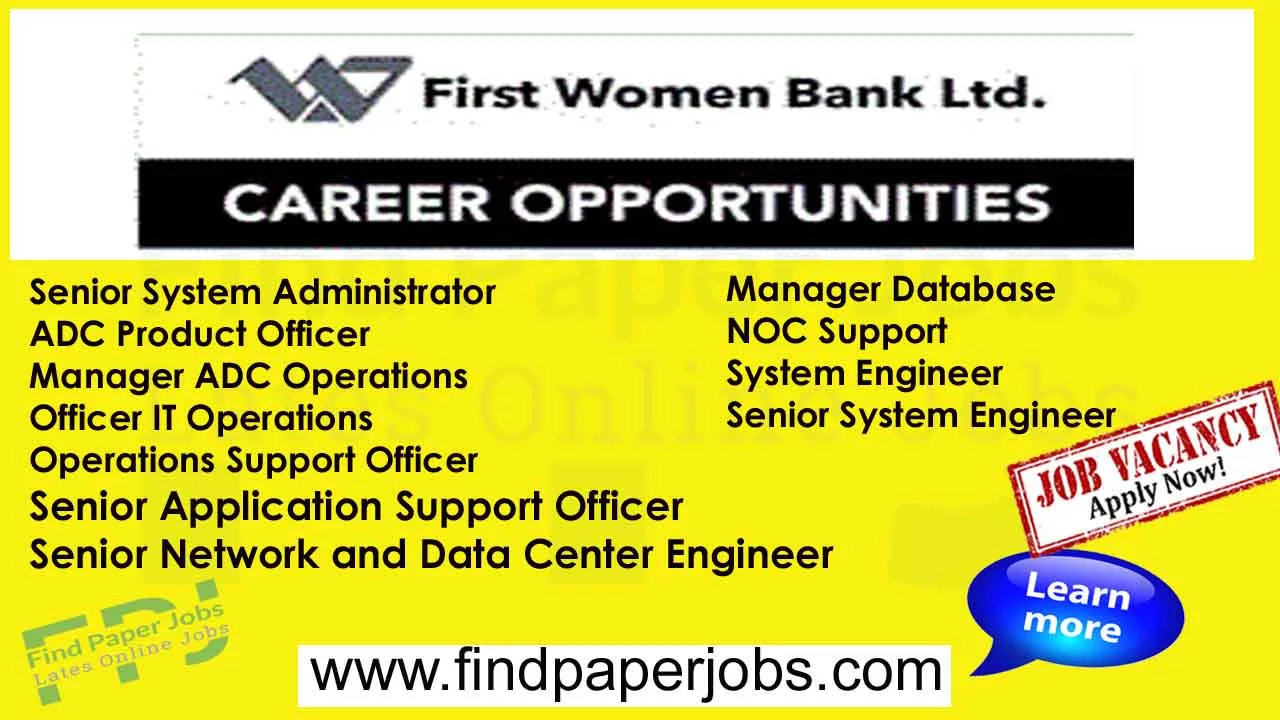 Jobs In FWBL Karachi 2023 | First Women Bank Limited