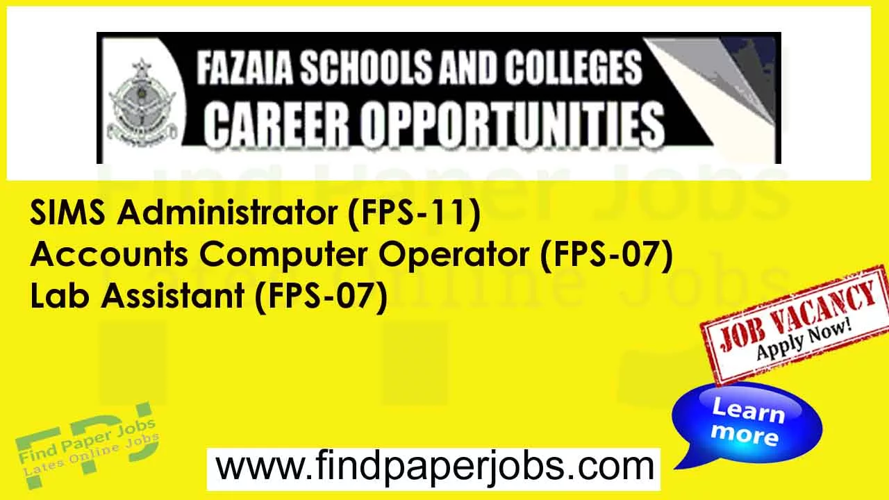 Fazaia Inter College Lahore Jobs 2023