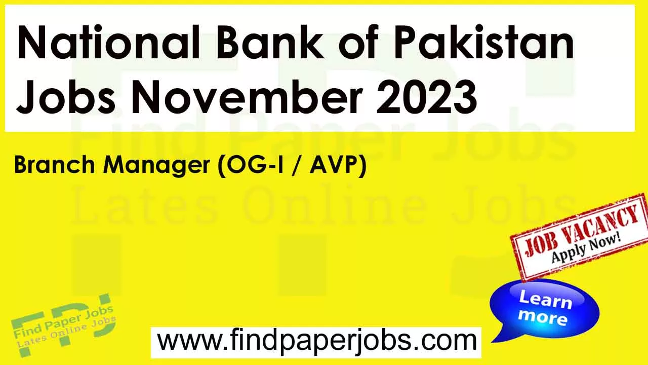 Jobs in National Bank of Pakistan November 2023