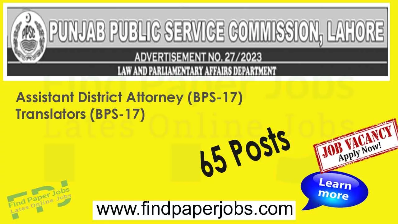 Law And Parliamentary Affairs Department Punjab Jobs 2023