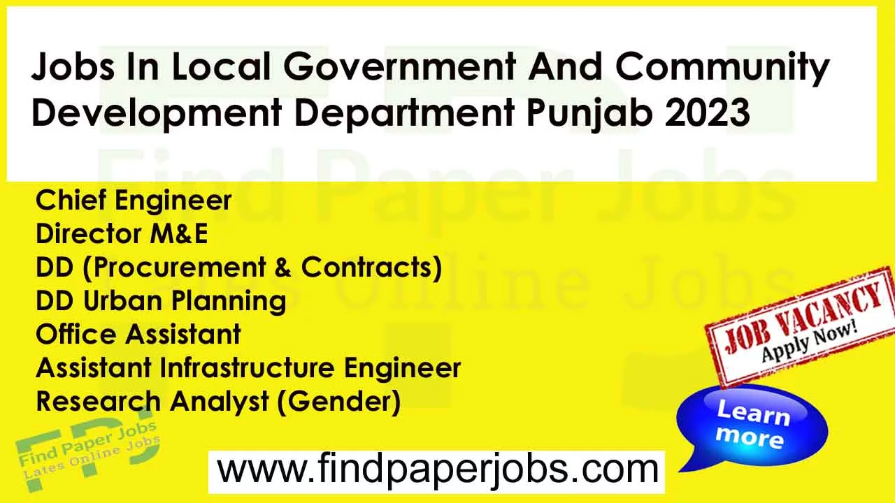Jobs In Local Government And Community Development Department Punjab 2023