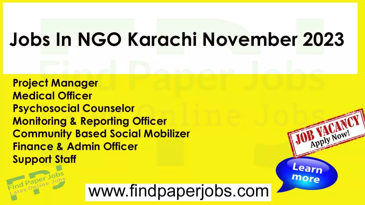 NGO Karachi Jobs November 2023