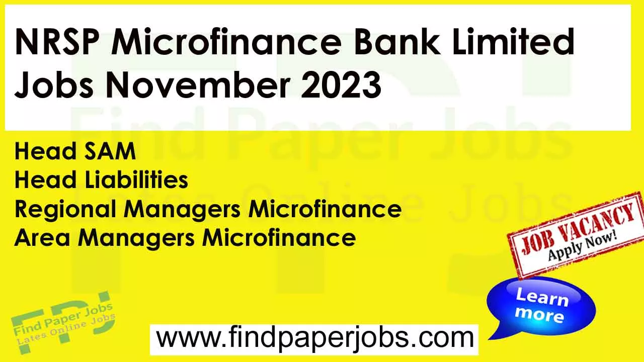 NRSP Microfinance Bank Limited Jobs November 2023