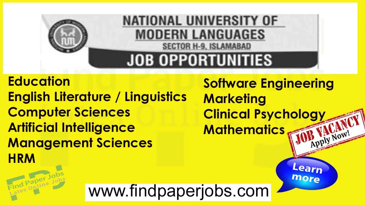 Jobs In NUML University Islamabad 2023