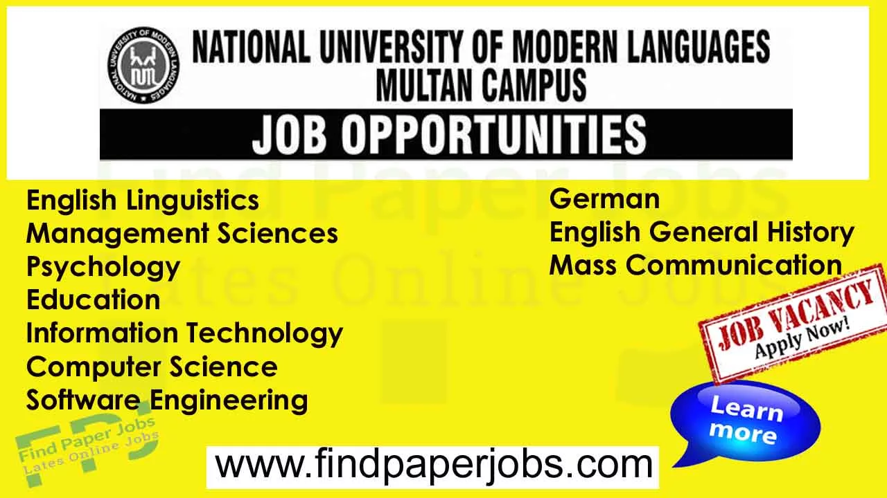 Jobs In NUML University November 2023