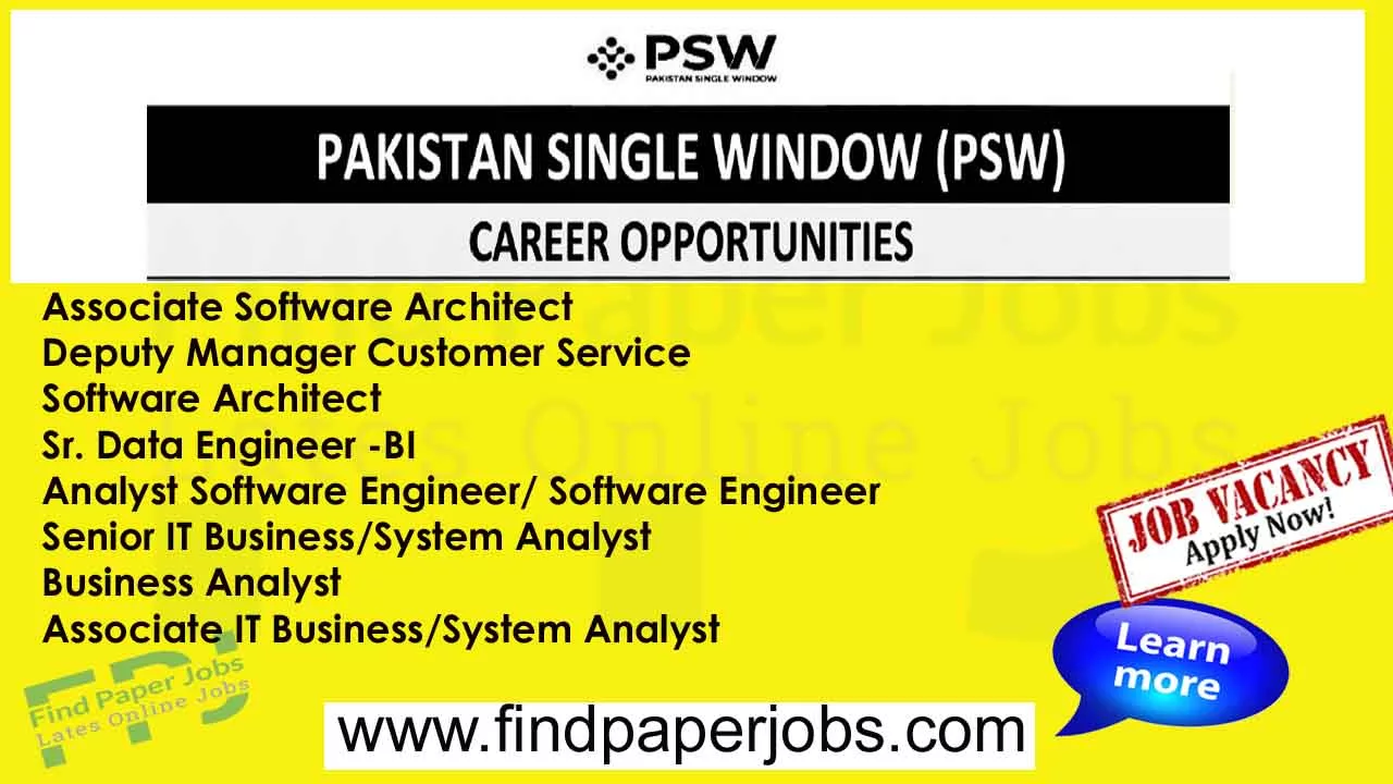 Pakistan Single Window Jobs 2023
