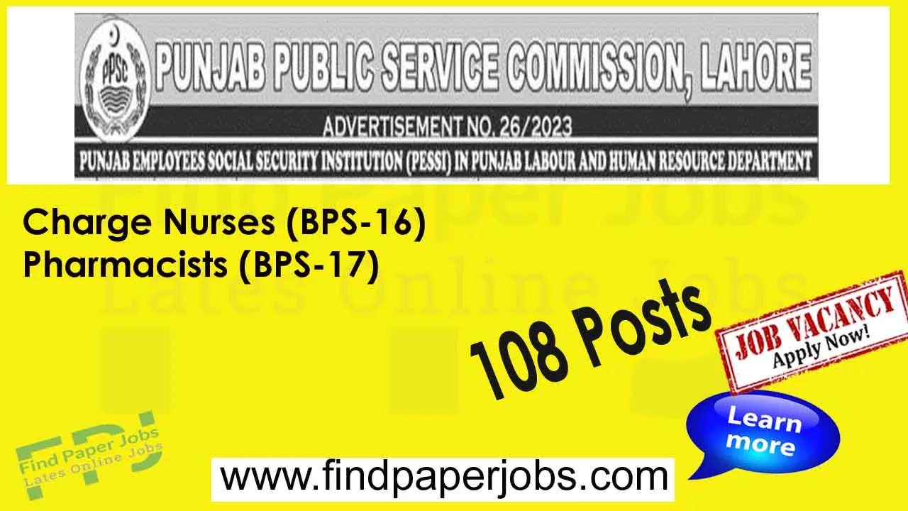 Punjab Employees Social Security Institution Jobs 2023