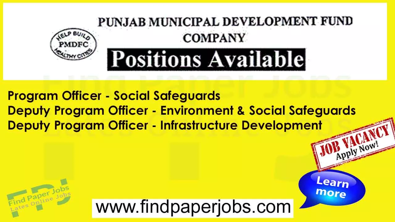 Punjab Municipal Development Fund Company Jobs 2023