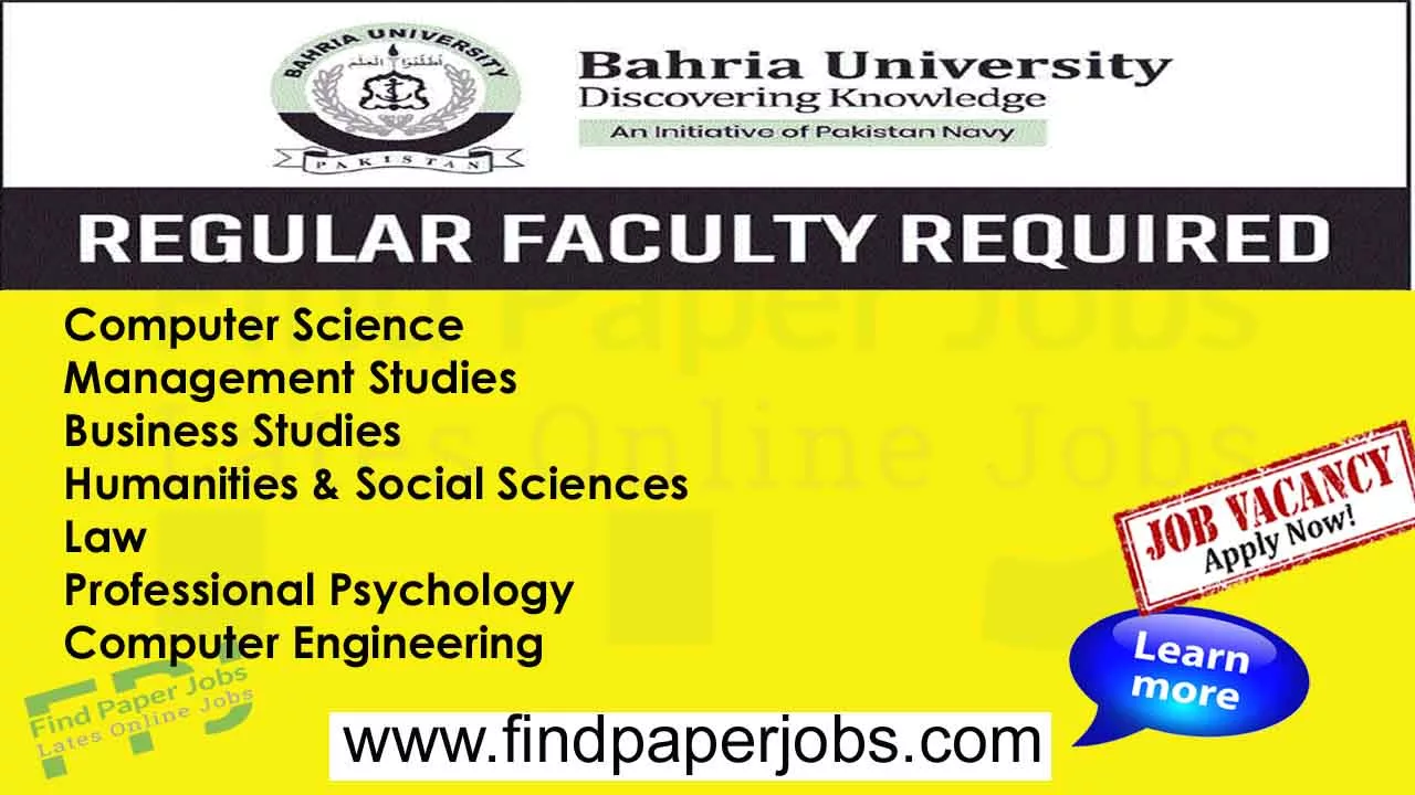 Jobs In Bahria University Islamabad 2023