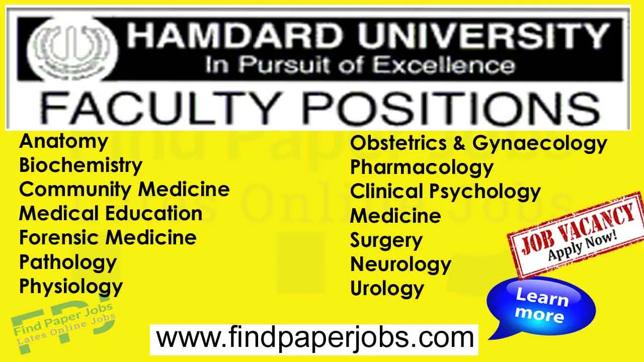 Hamdard University Karachi Jobs 2023
