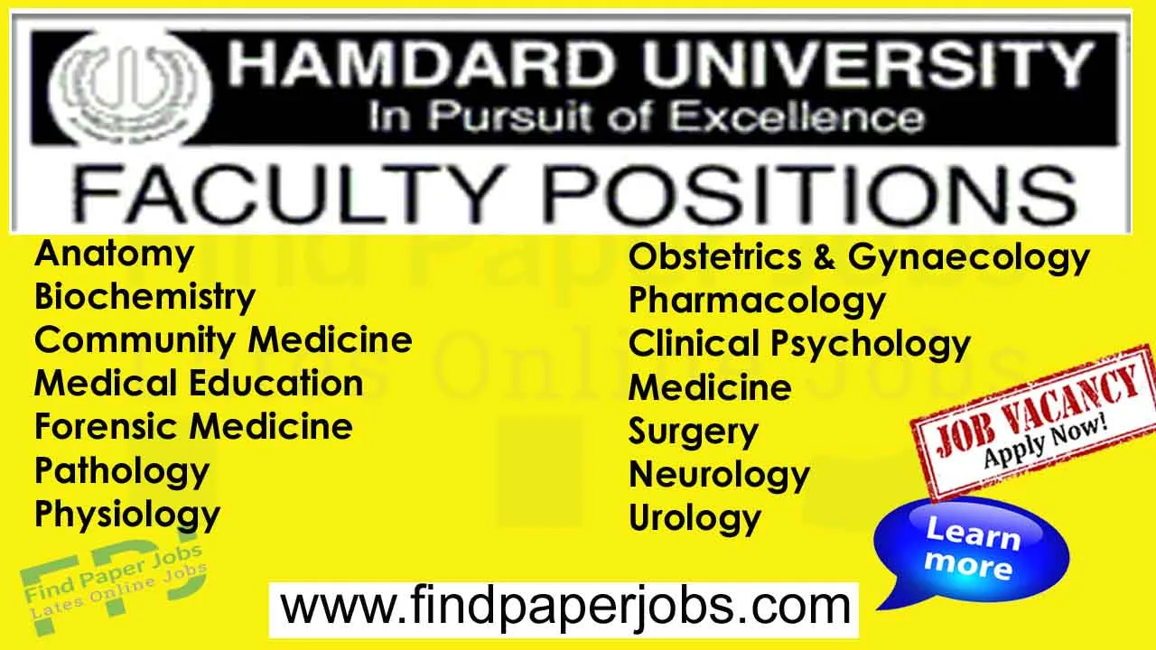 Jobs In Hamdard University Karachi 2023