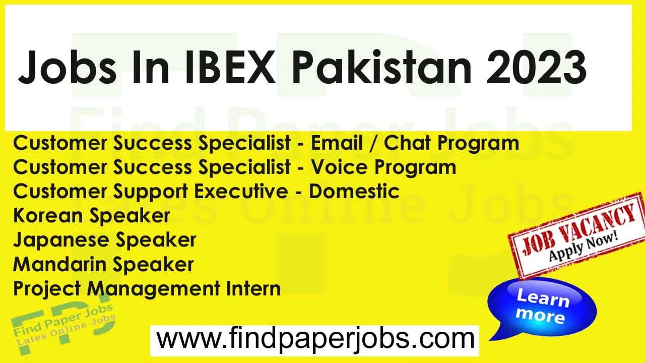 Jobs In IBEX Pakistan 2023