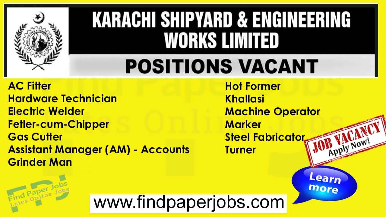 Karachi Shipyard And Engineering Works limited Jobs 2023