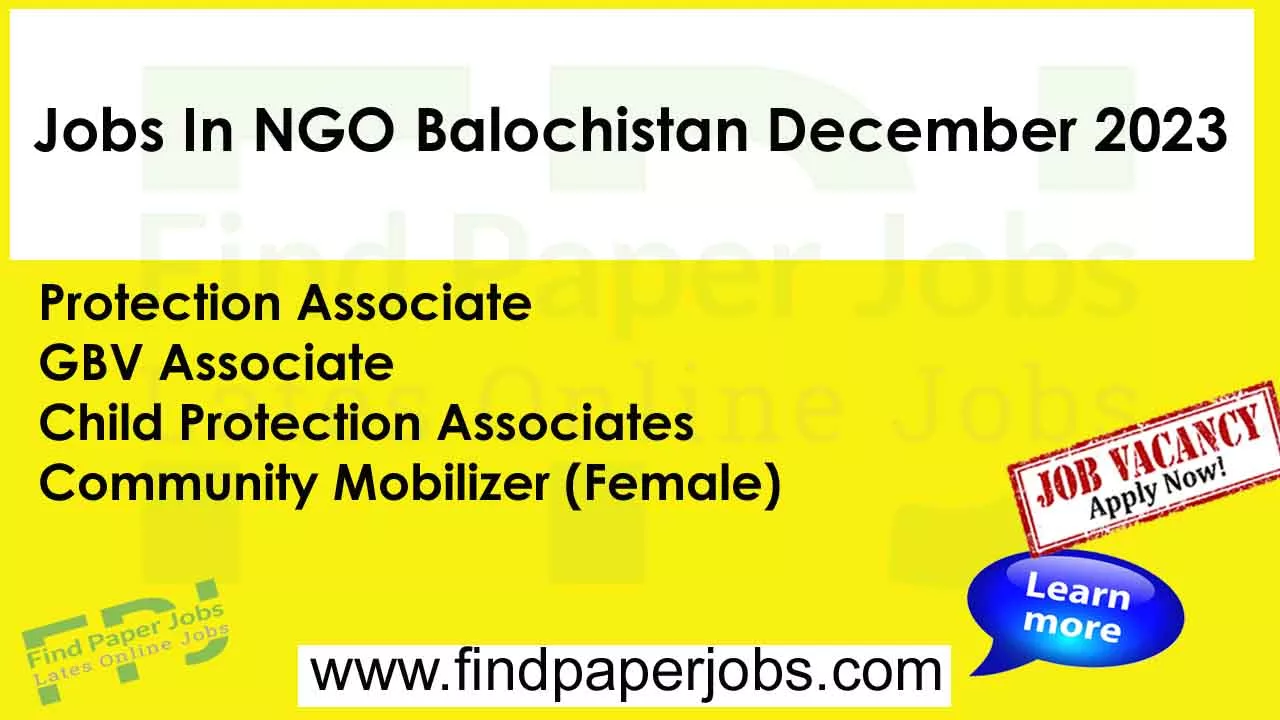 NGO Balochistan Jobs December 2023