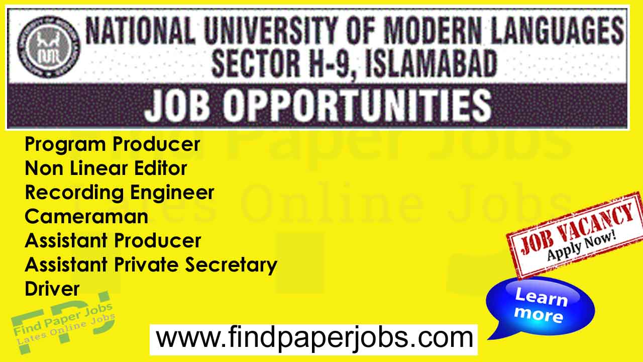 Jobs In NUML University Islamabad 2023