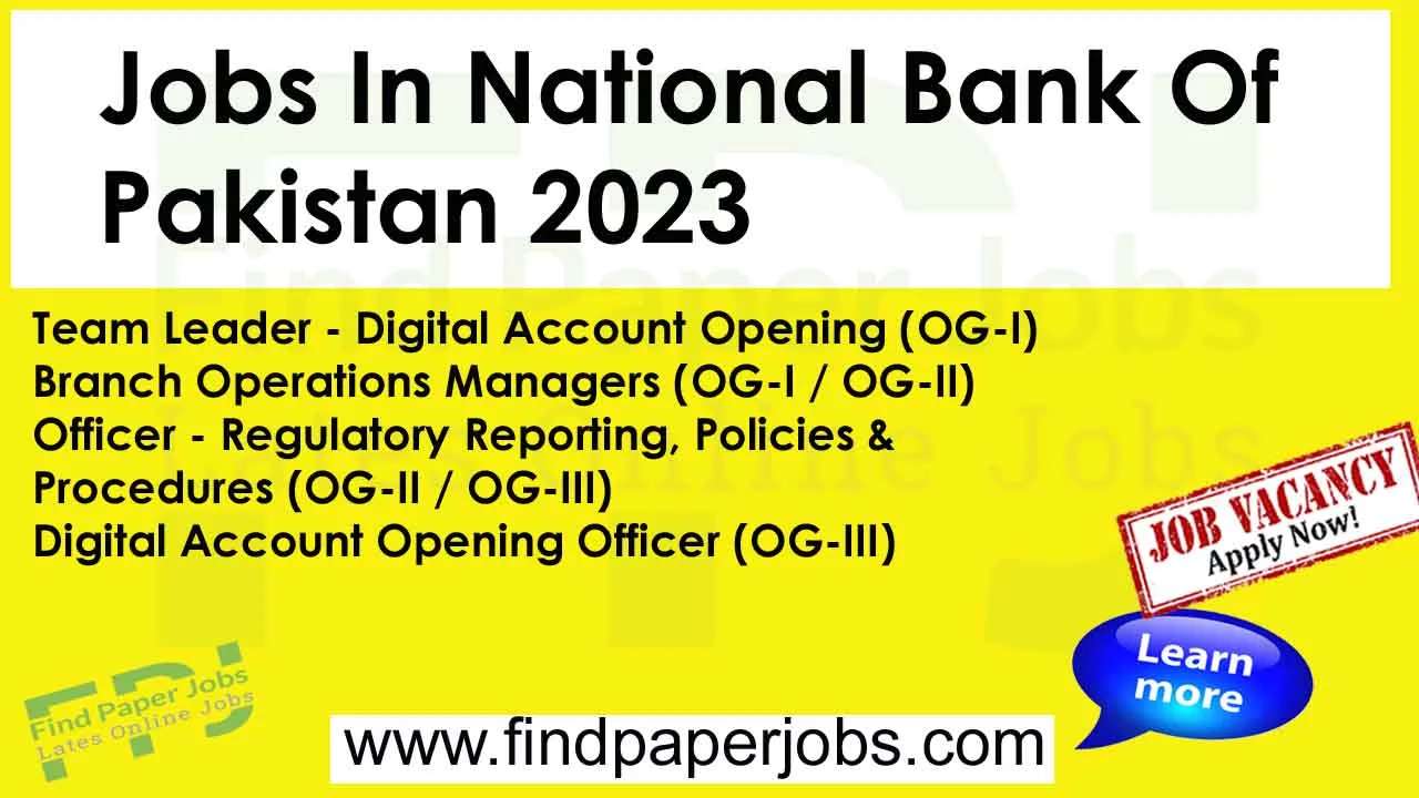 National Bank Of Pakistan Jobs 2023