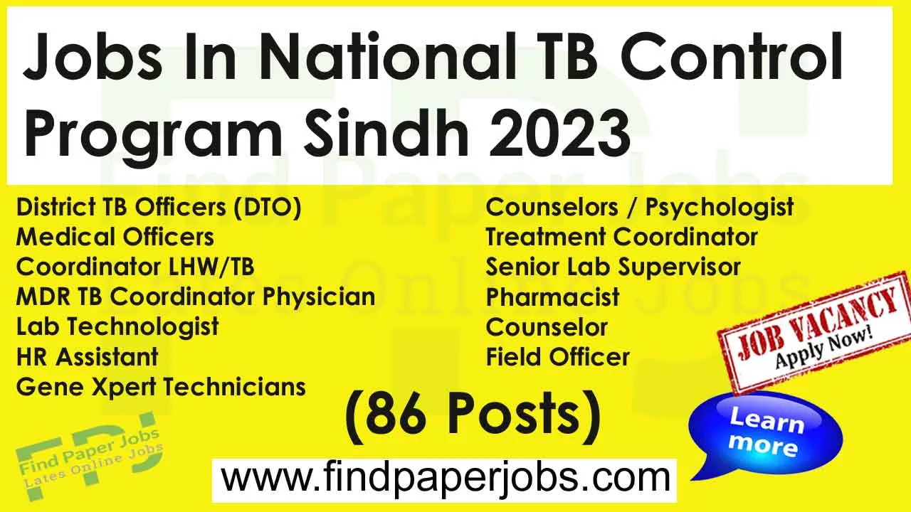 National TB Control Program Sindh Jobs 2023