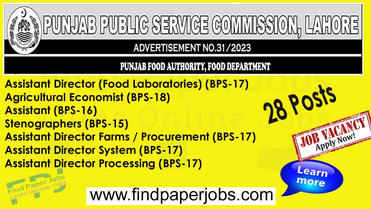 Jobs In PPSC 2024 | Punjab Public Service Commission