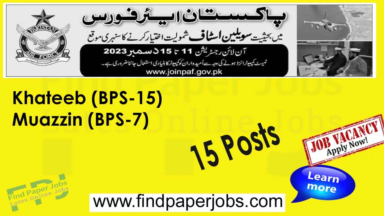 Jobs In Pakistan Air Force 2023