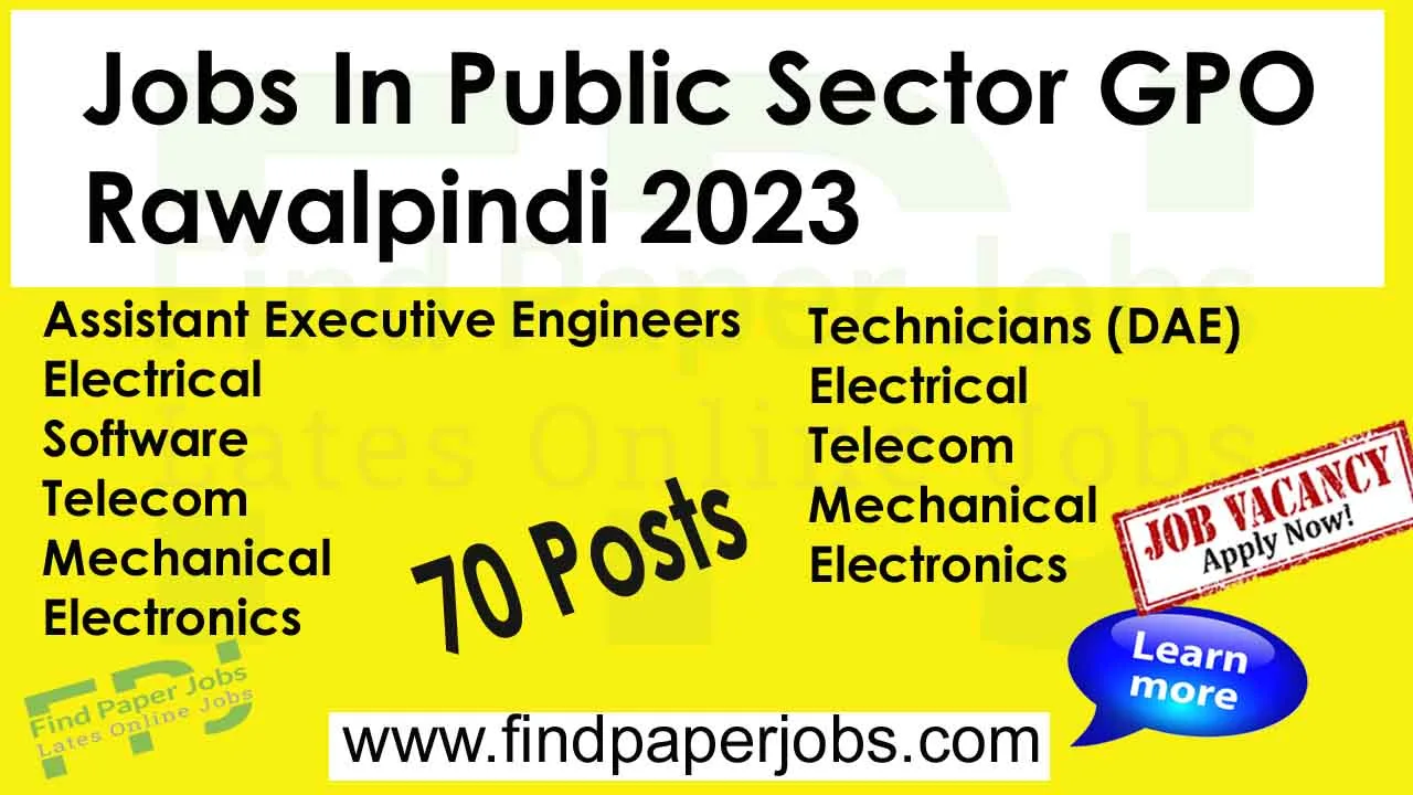 Public Sector GPO Rawalpindi Jobs 2023