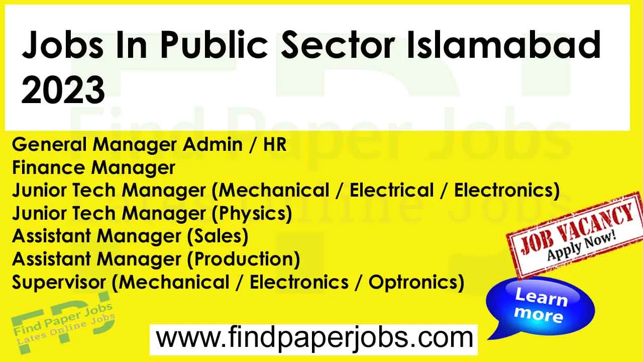 Public Sector Islamabad Jobs 2023