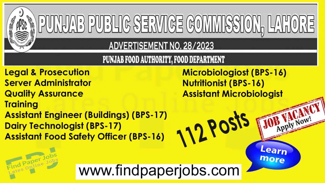 Jobs In Punjab Food Authority 2023