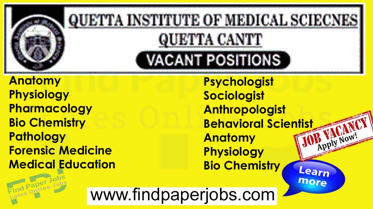 Quetta Institute Of Medical Sciences Jobs 2023