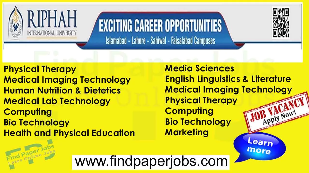 Riphah International University Jobs 2023