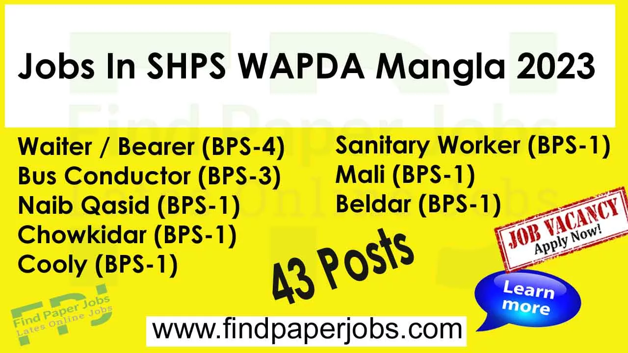 SHPS WAPDA Mangla Jobs 2023