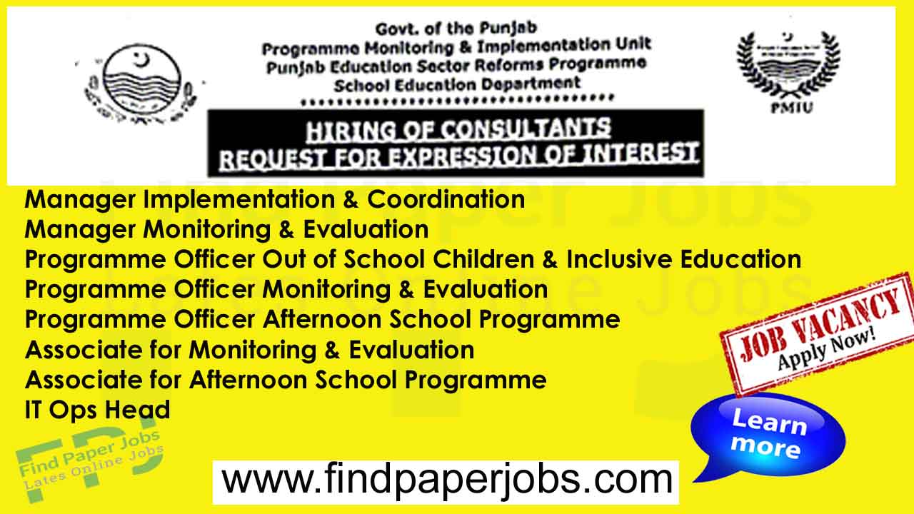 School Education Department Punjab Jobs 2023