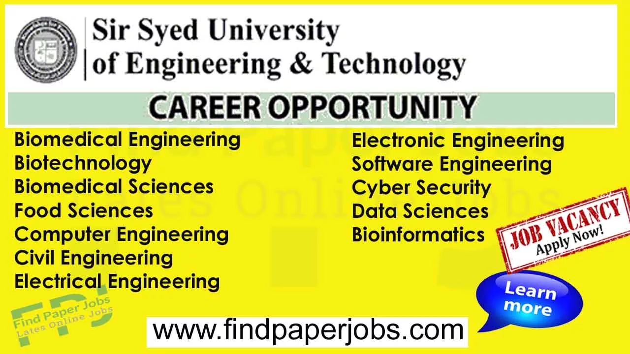 Sir Syed University Of Engineering And Technology Karachi Jobs 2023