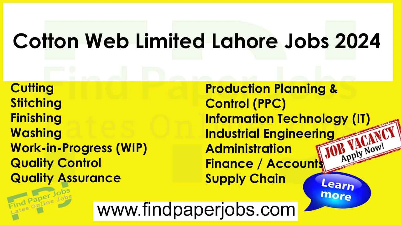 Cotton Web Limited Lahore Jobs 2024