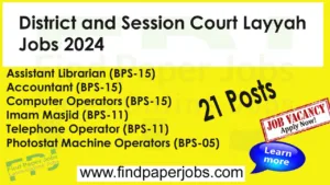 District and Session Court Layyah Jobs 2024