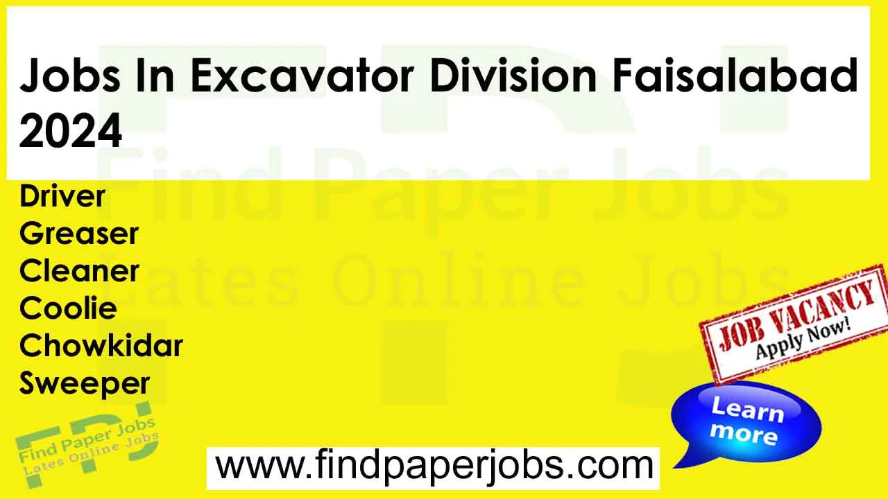 Excavator Division Faisalabad Jobs 2024