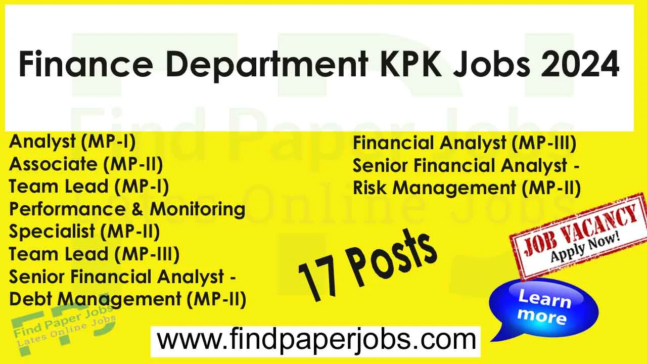 Finance Department KPK Jobs 2024