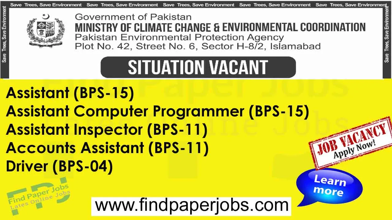 Ministry Of Climate Change Islamabad Jobs 2024