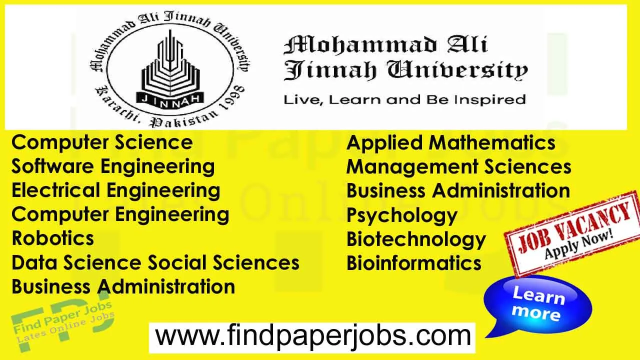 Muhammad Ali Jinnah University Karachi Jobs 2024