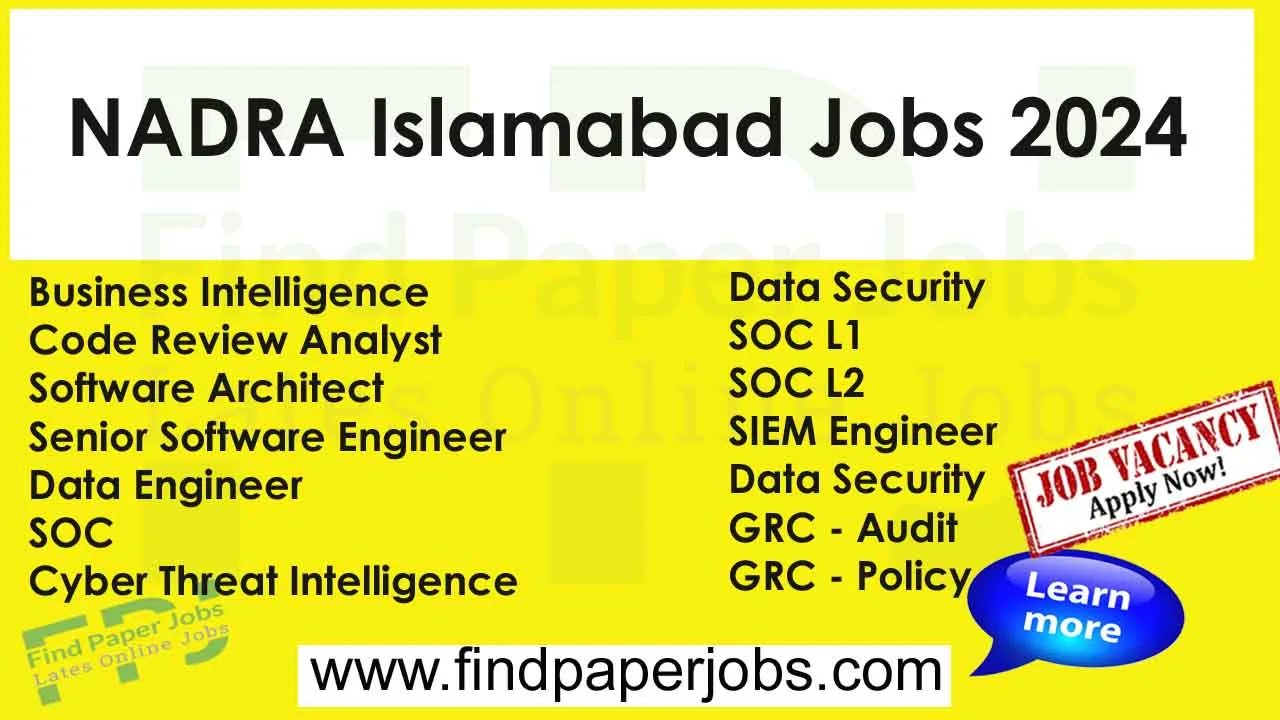 Jobs In NADRA Islamabad 2024