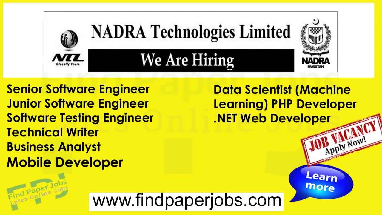 NADRA Technologies Limited Islamabad Jobs 2024