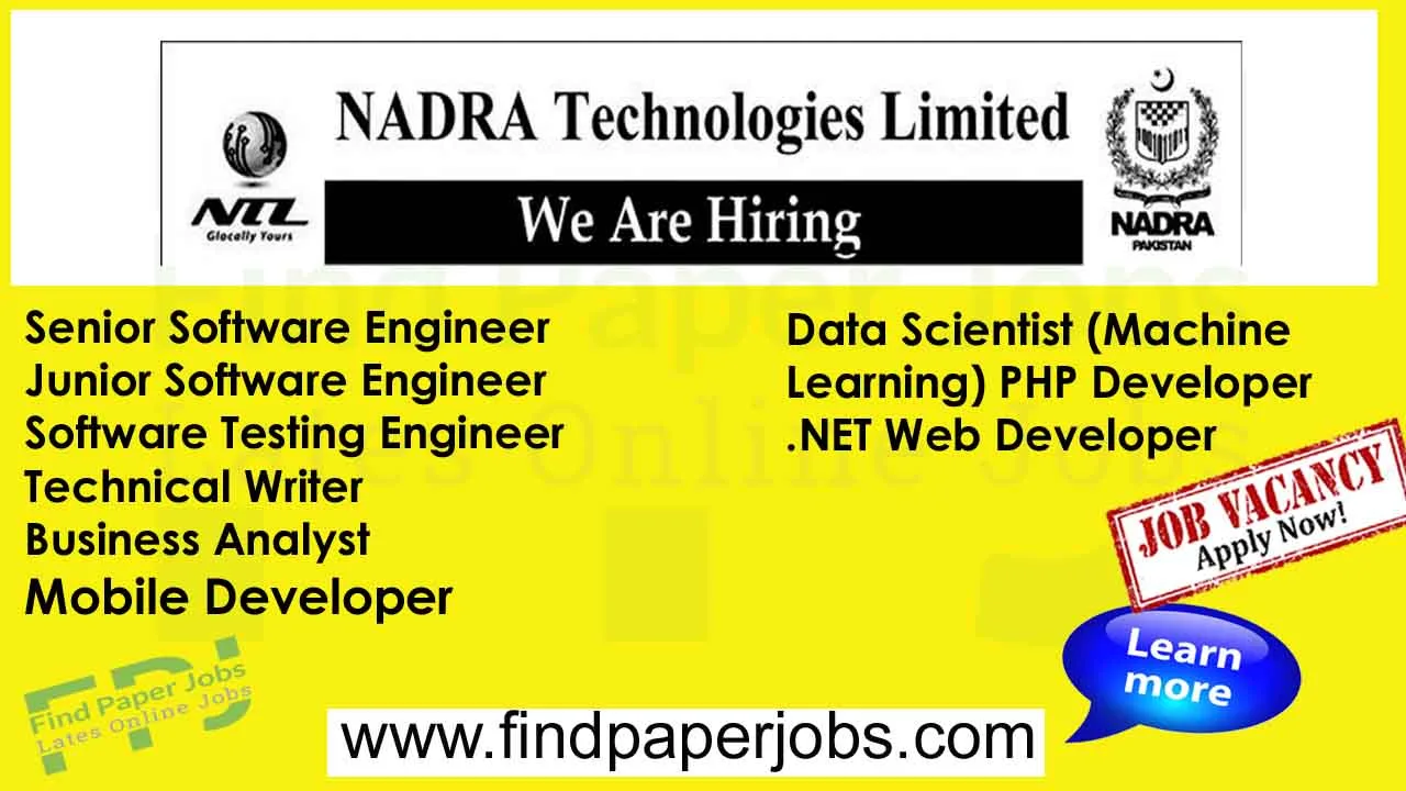 Jobs In NADRA Technologies Limited Islamabad 2024